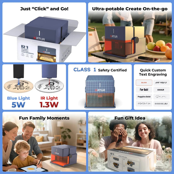Ortur R1 1.3W IR + 5W Diode Laser Engravers