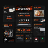 FLUX HEXA RF Desktop RF CO2 Laser Cutter & Engraver view 3