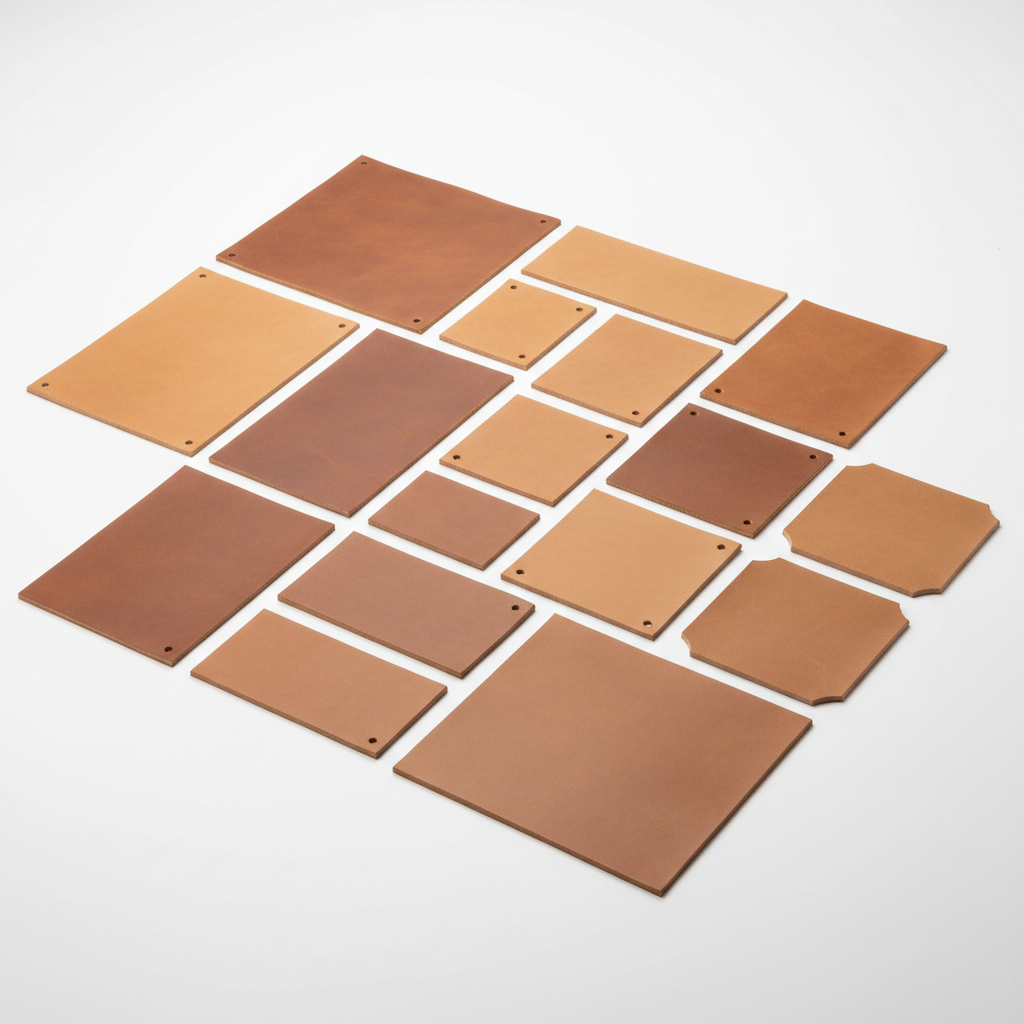 TanCraft Vegetable Leather Engraving Blanks on white background
