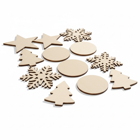 HolidayCraft Wood Laser Engraving Ornament Blanks