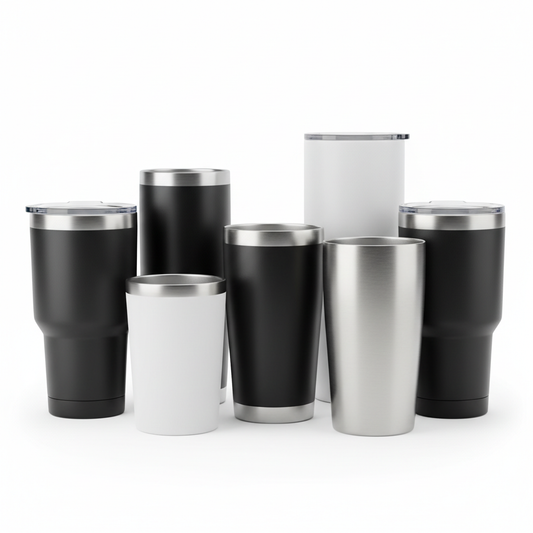 SipCraft Stainless Steel Tumbler and Drinkware Blanks on white background